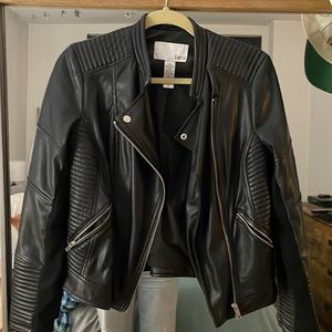 Bar III (3) Women’s Faux-Leather Moto Jacket Black - Medium